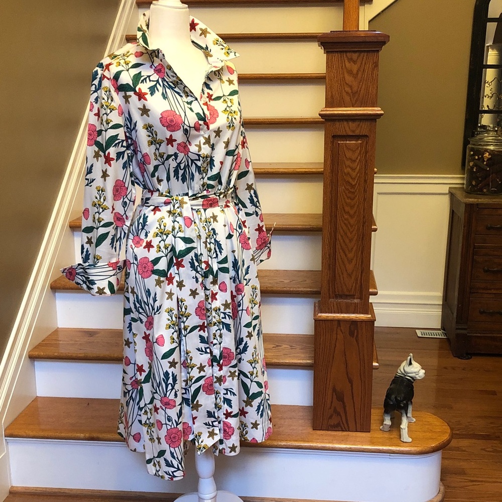 Boden 14 Midi Shirt Dress with Belt